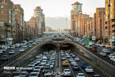 وضعیت ترافیكی معابر اصلی تهران در بامداد شنبه